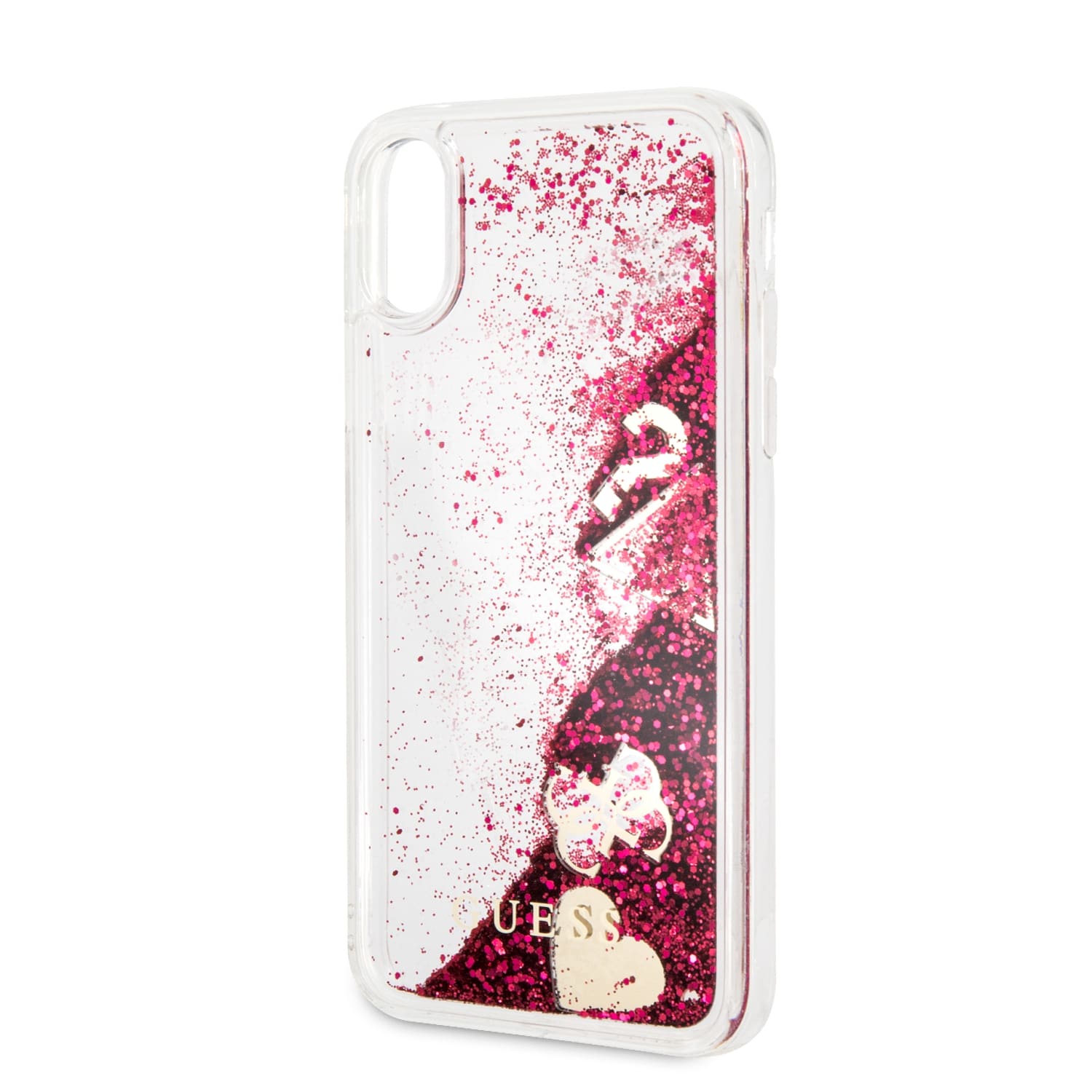 фото Чехол Guess Glitter Hard Raspberry для Apple iPhone X/XS, GUHCPXGLHFLRA, красный Cg mobile