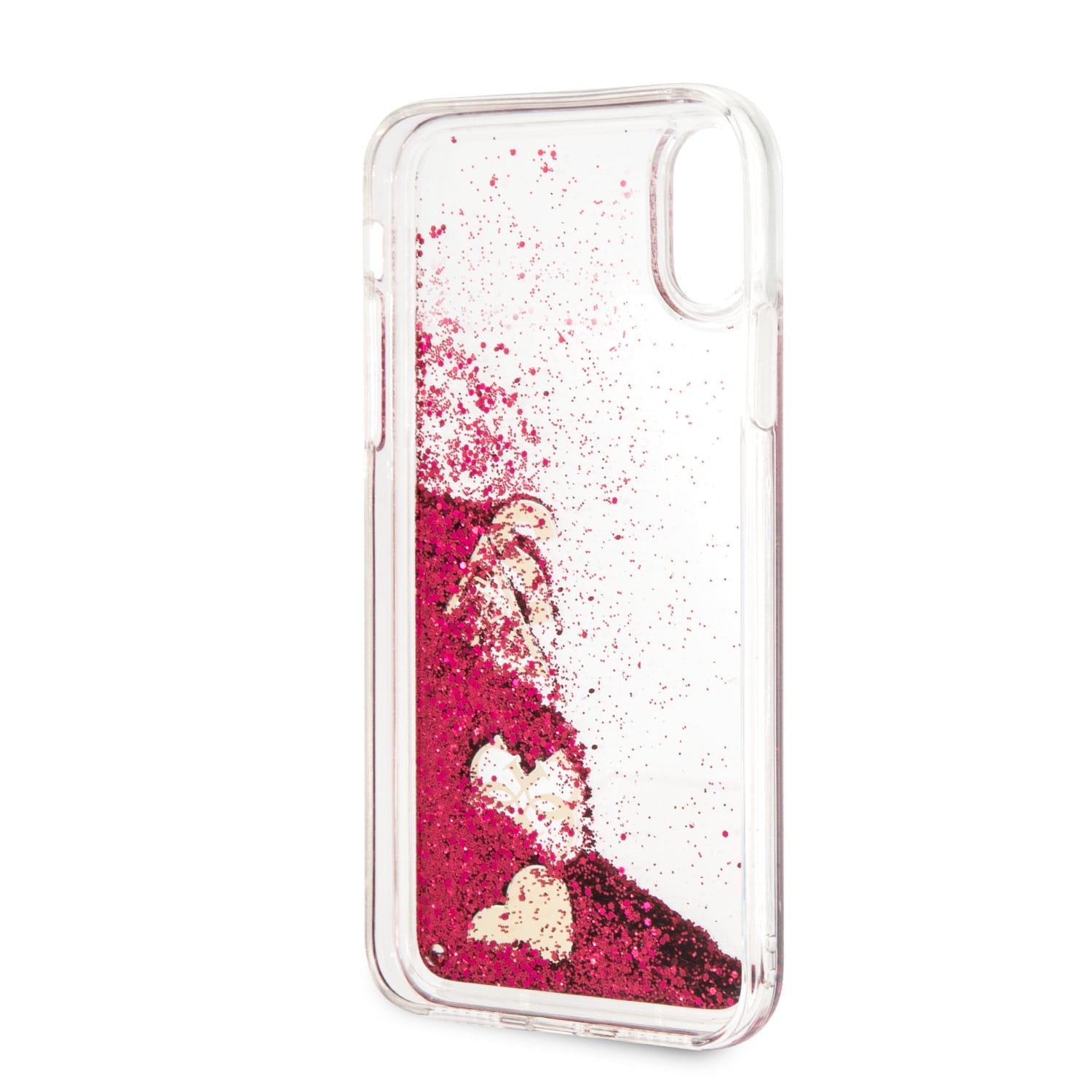 фото Чехол Guess Glitter Hard Raspberry для Apple iPhone X/XS, GUHCPXGLHFLRA, красный Cg mobile