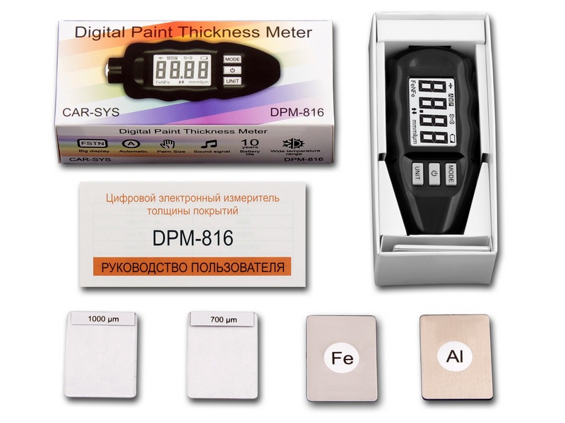 фото Толщиномер DPM-816 Pro, Al/Fe/Оцинковка, до 3 мм, морозостойкий