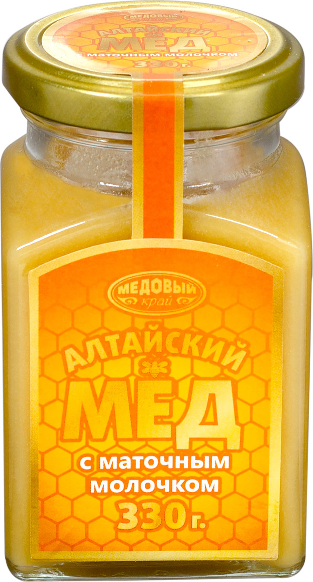 фото Мед алтайский Медовый край, с маточным молочком, 320 г