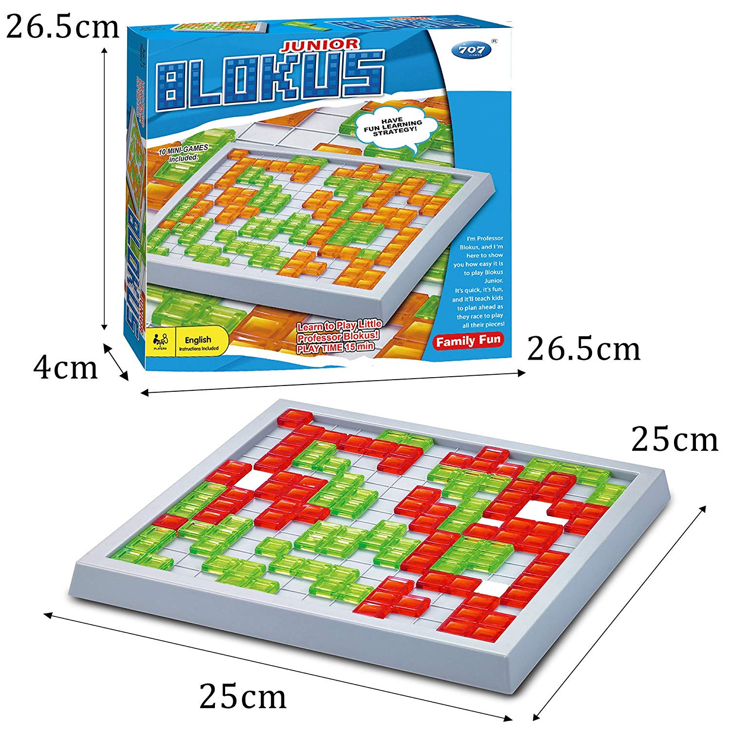 фото Настольная игра BeeZee Toys Стратегическая логическая настольная игра головоломка тетрис, Блокус Джуниор , 48 элементов, 2 игрока Blokus Duo зеленый, оранжевый