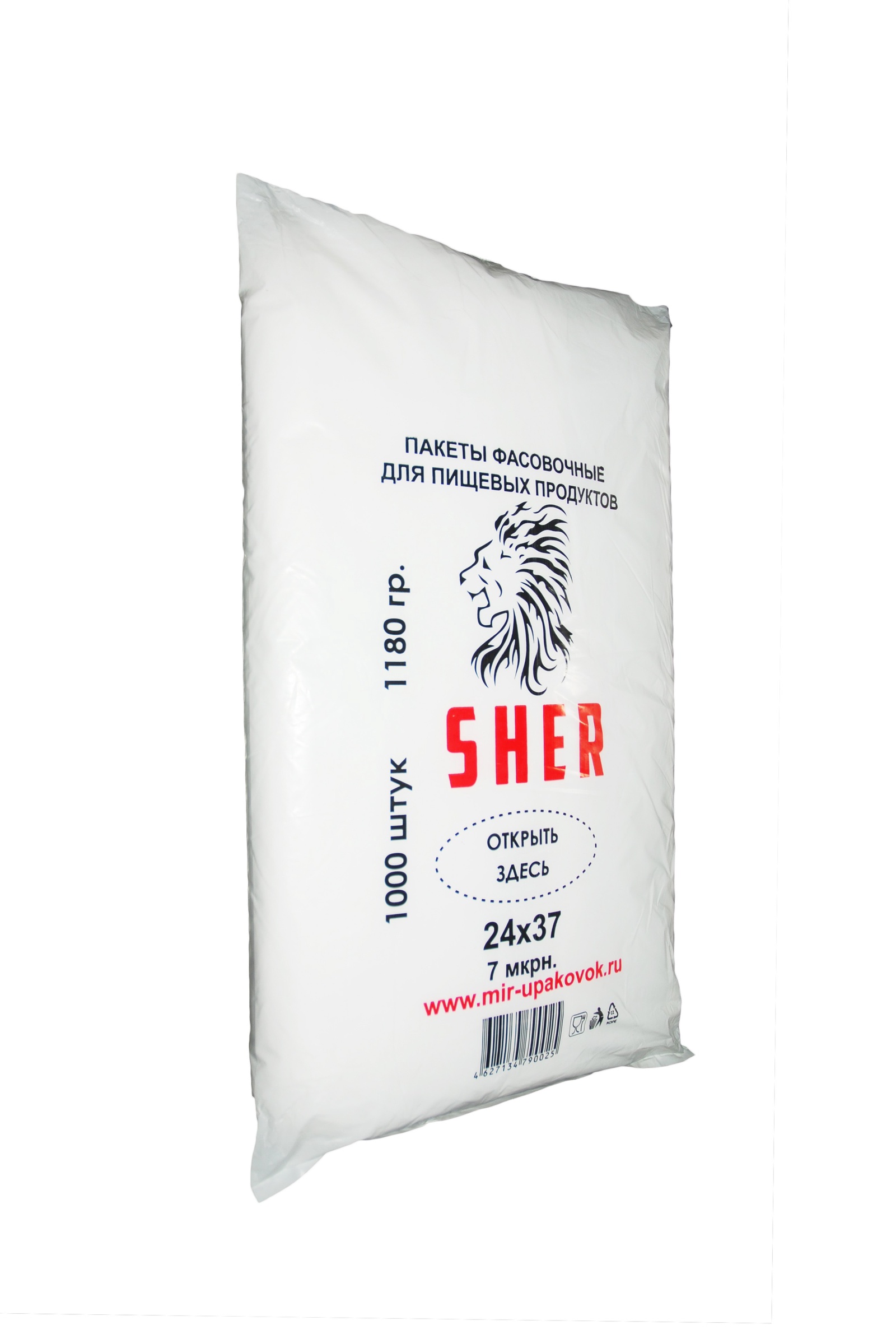 фото Упаковка SHER Пакеты фасовочные для пищевых продуктов "SHER" 24х37 1000 шт, прозрачный