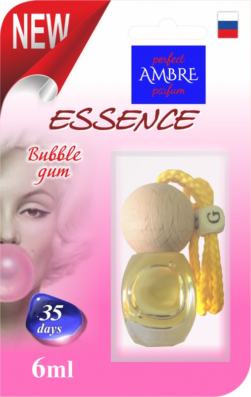 фото Автомобильный ароматизатор RASH подвесной с деревянной буковой крышкой ESSENCE BUBBLE GUM