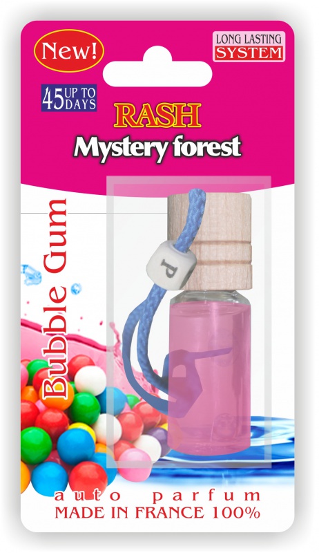 фото Автомобильный ароматизатор RASH подвесной с деревянной буковой крышкой Mystery forest BUBBLE GUM