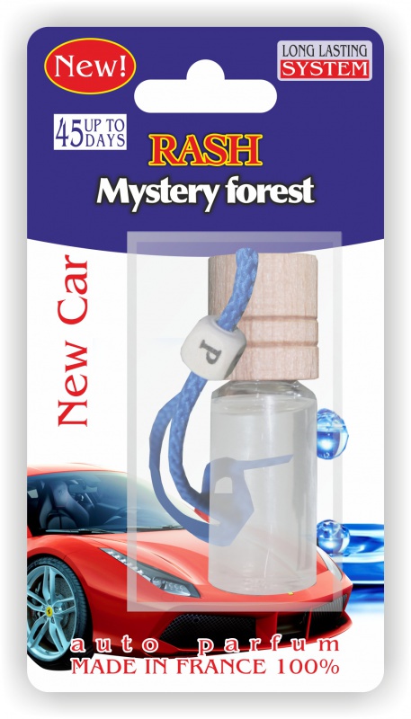 фото Автомобильный ароматизатор RASH подвесной с деревянной буковой крышкой Mystery forest NEW CAR