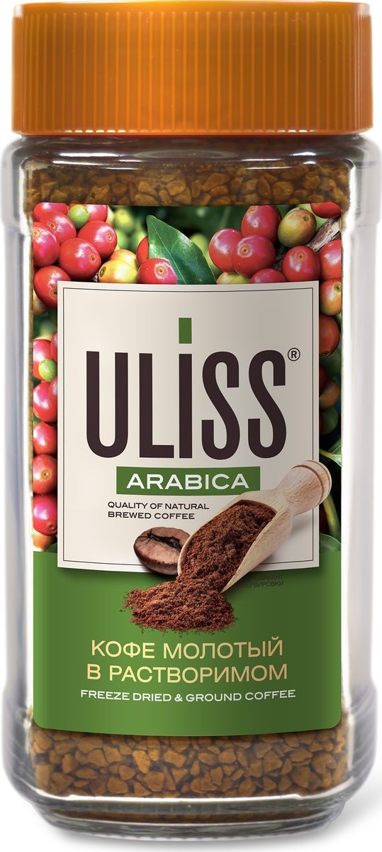 Кофе растворимый Uliss Arabica сублимированный с добавлением молотого кофе, 85 г