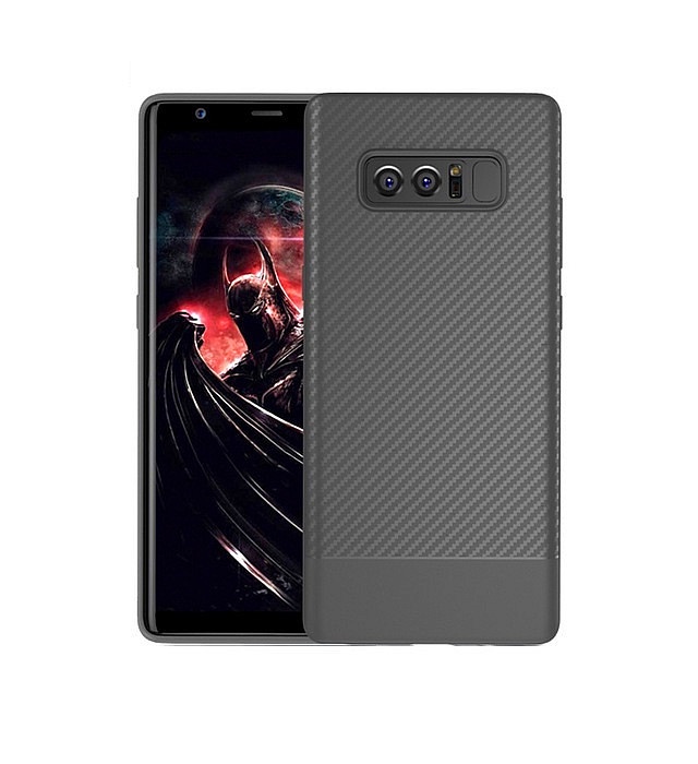 фото Чехол для сотового телефона Floveme с карбоновой фактурой для Samsung Galaxy Note 8, темно-серый