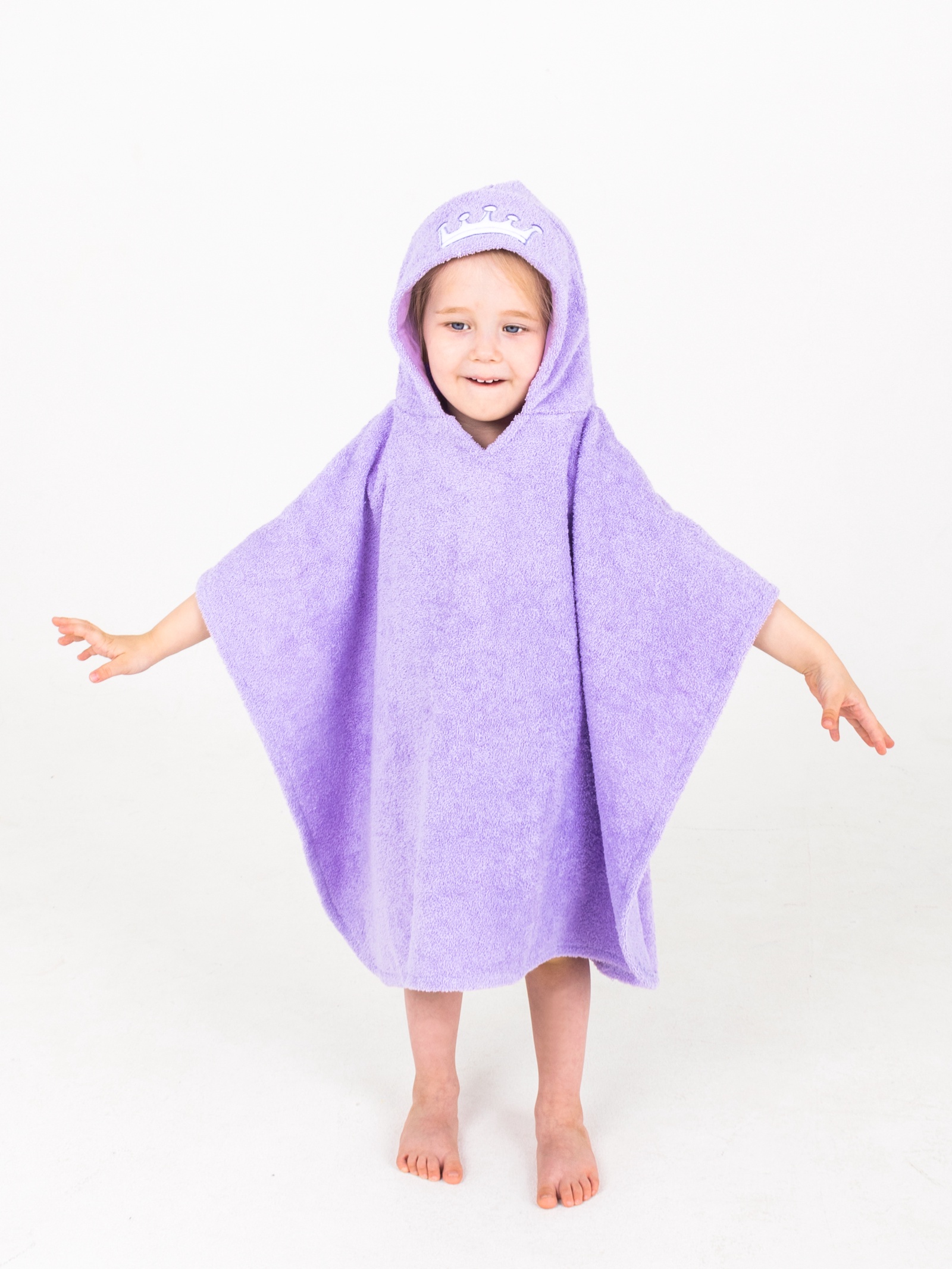 фото Полотенце детское BabyBunny Полотенце пончо - Принцесса, лиловое, фиолетовый