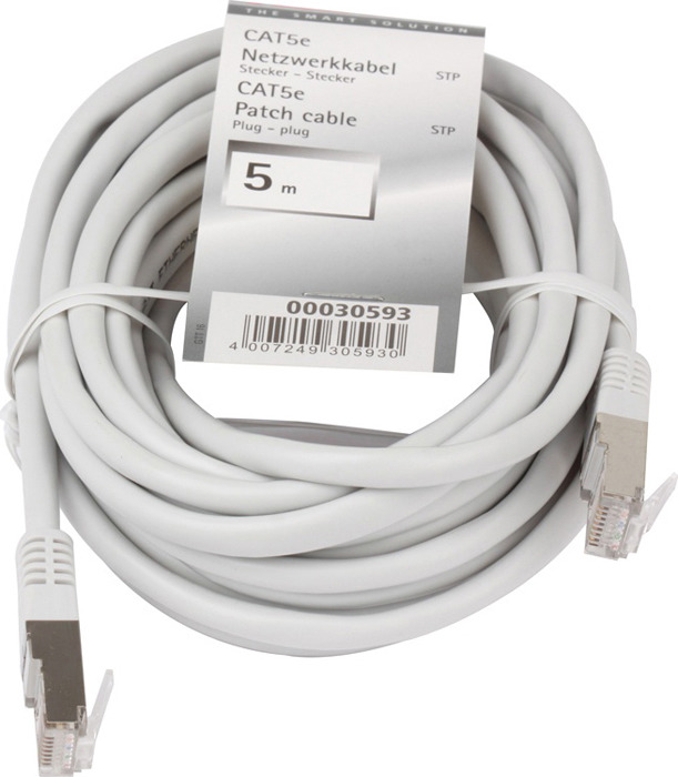 фото Кабель Hama H-30593 RJ-45 (m)-RJ-45 (m) cat5E, патч-корд, 5 м, gray