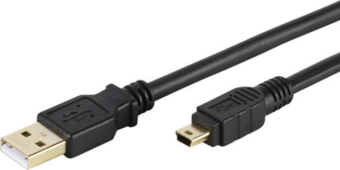 Кабель Vivanco CС U6 18AM, USB 2,0 А/mini B, 1,8 м, черный