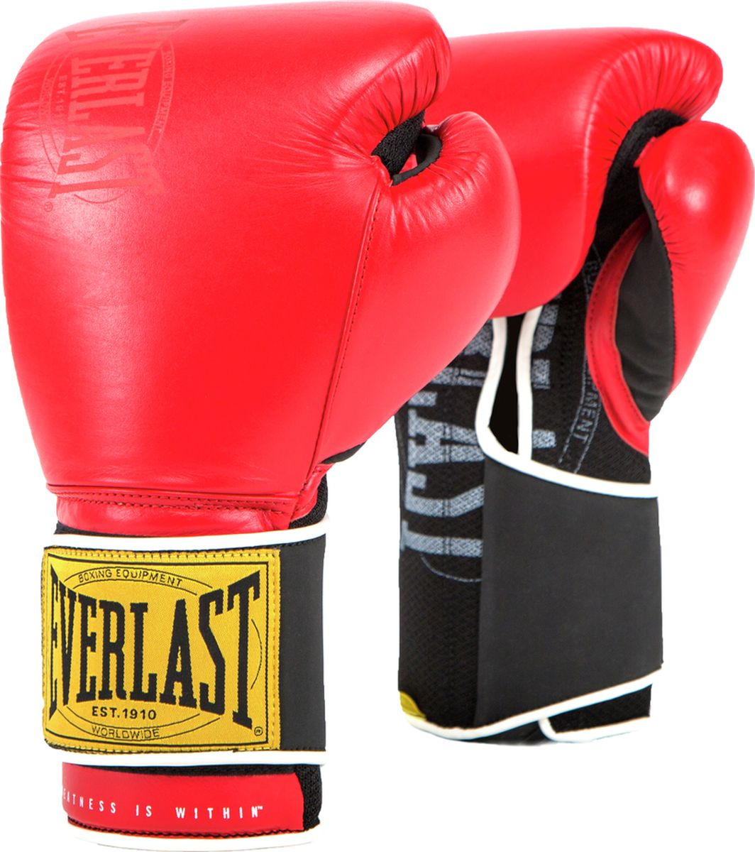 Перчатки тренировочные Everlast 1910 Classic, красный, 14 oz