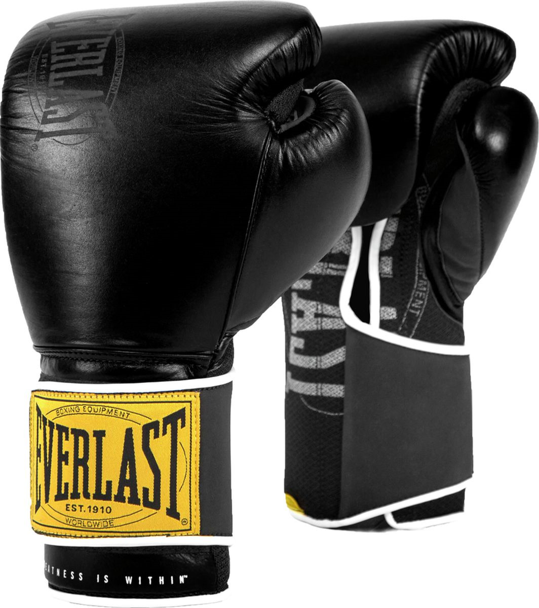 Перчатки тренировочные Everlast 1910 Classic, черный, 14 oz