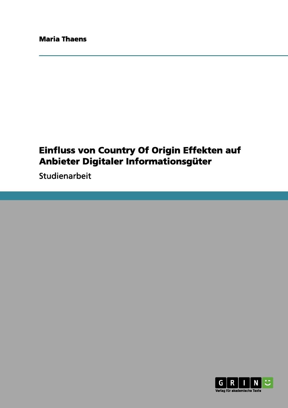 фото Einfluss von Country Of Origin Effekten auf Anbieter Digitaler Informationsguter