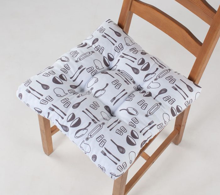 Подушка на стул Guten Morgen Лофт, СТР-Лф-40-40, белый, 40 x 40 см