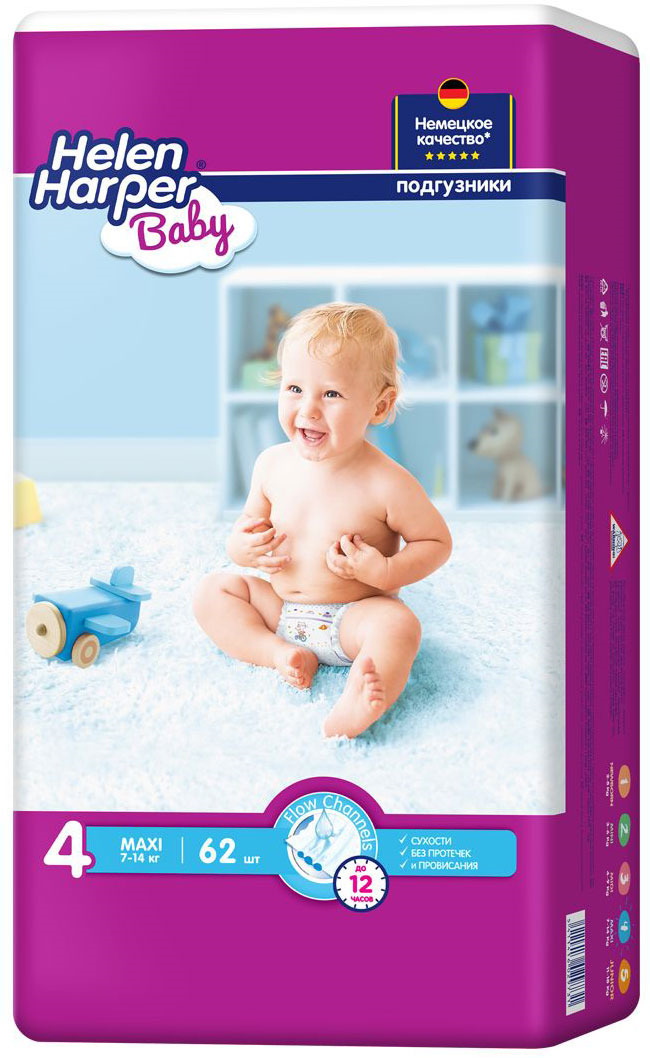 фото Helen Harper Подгузники Baby 7-14 кг (размер 4) 62 шт