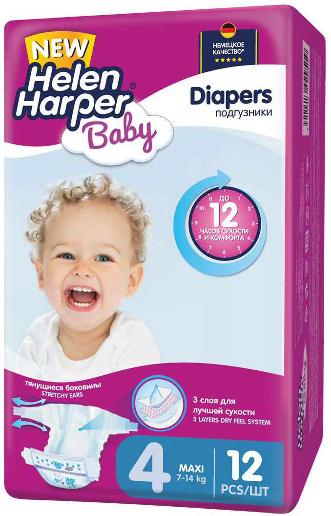 фото Helen Harper Подгузники Baby 7-18 кг (размер 4) 12 шт