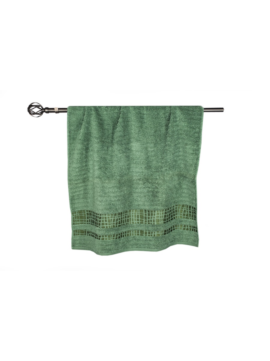 Полотенце банное Grand Stil Восторг, размер 68*135, GS-H27b, зеленый