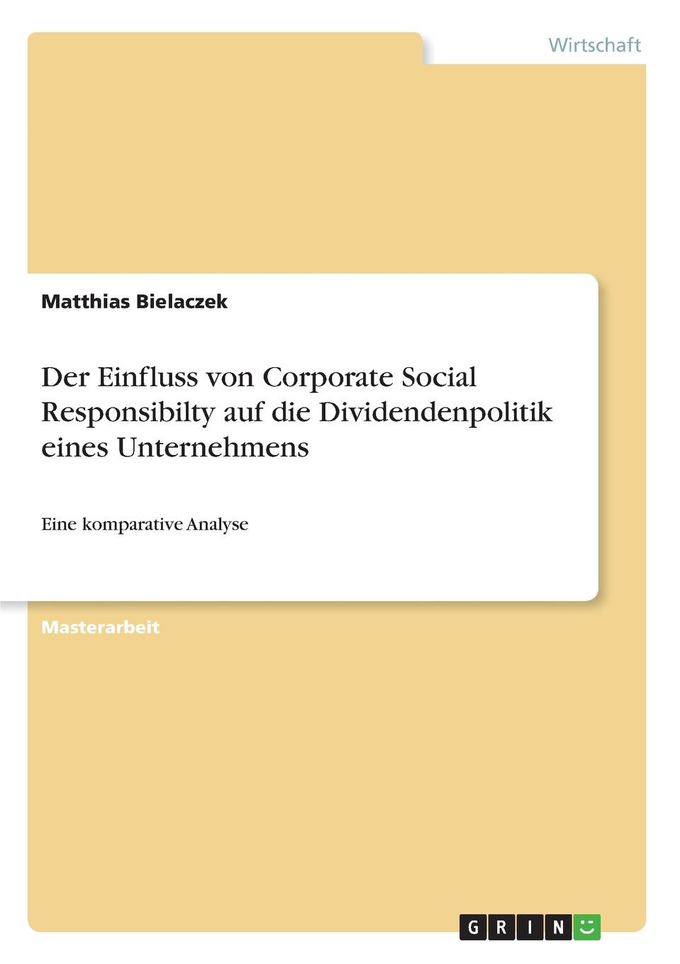 фото Der Einfluss von Corporate Social Responsibilty auf die Dividendenpolitik eines Unternehmens