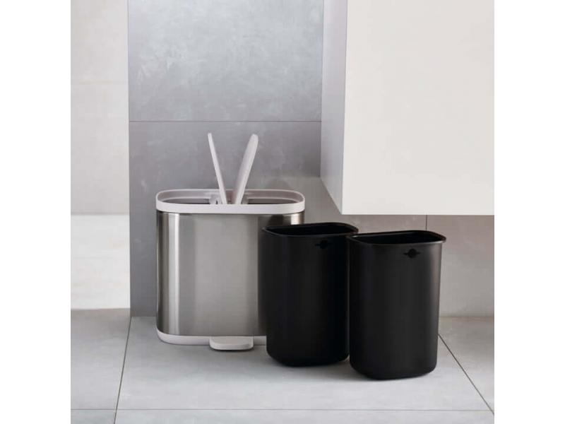 фото Мусорное ведро Joseph Joseph Split 6 Steel Recycler Bin, белый, серебристый