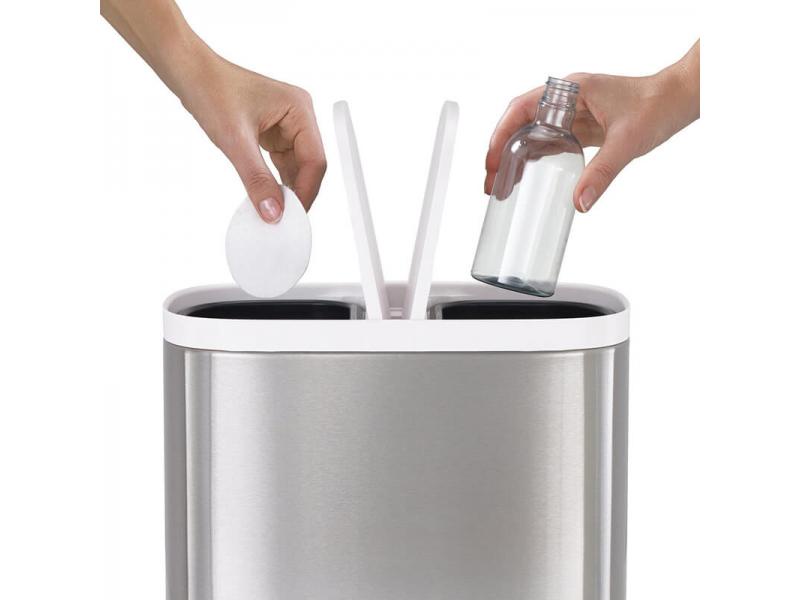 фото Мусорное ведро Joseph Joseph Split 6 Steel Recycler Bin, белый, серебристый