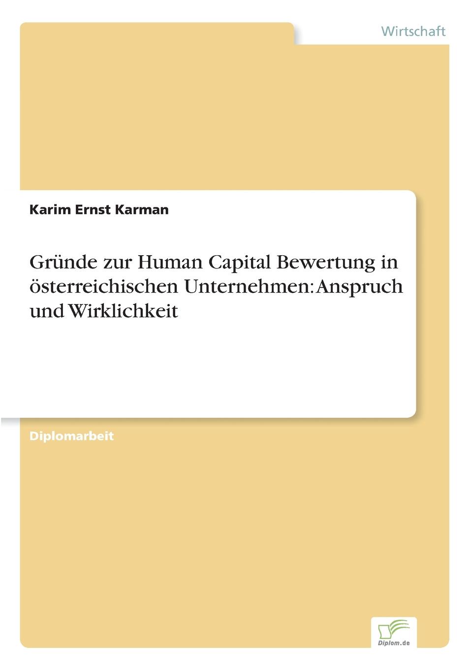 фото Grunde zur Human Capital Bewertung in osterreichischen Unternehmen. Anspruch und Wirklichkeit