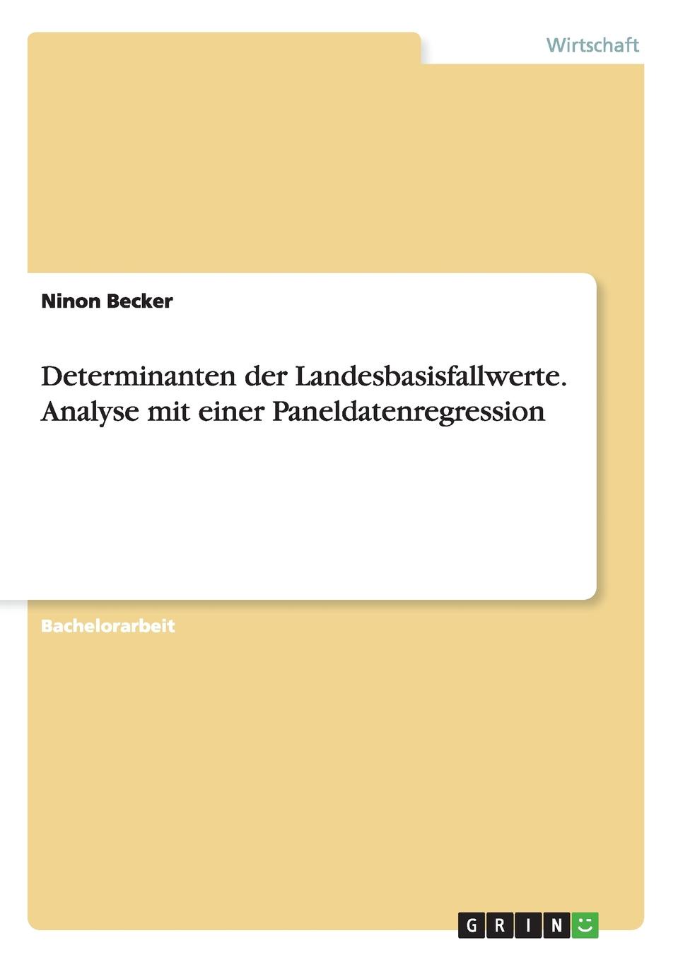 фото Determinanten der Landesbasisfallwerte. Analyse mit einer Paneldatenregression