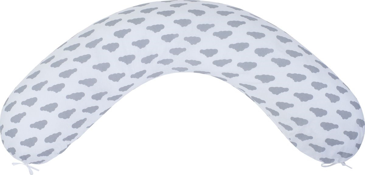 Чехол для подушки для беременных AmaroBaby Облака, AMARO-5001-OS, серый, 170 х 25 см