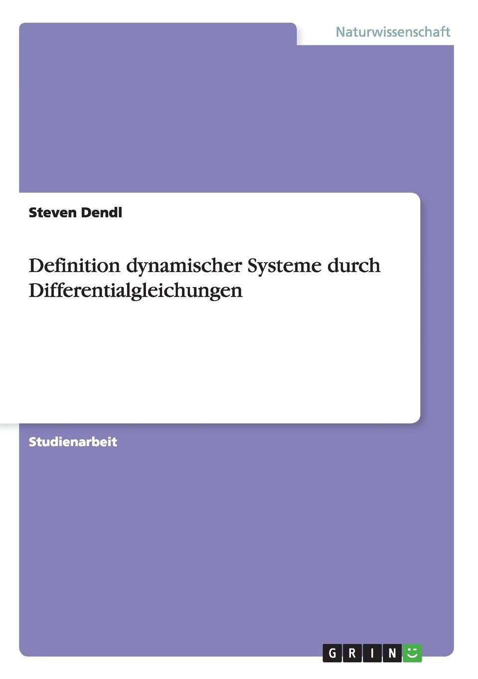 Definition Dynamischer Systeme Durch Differentialgleichungen