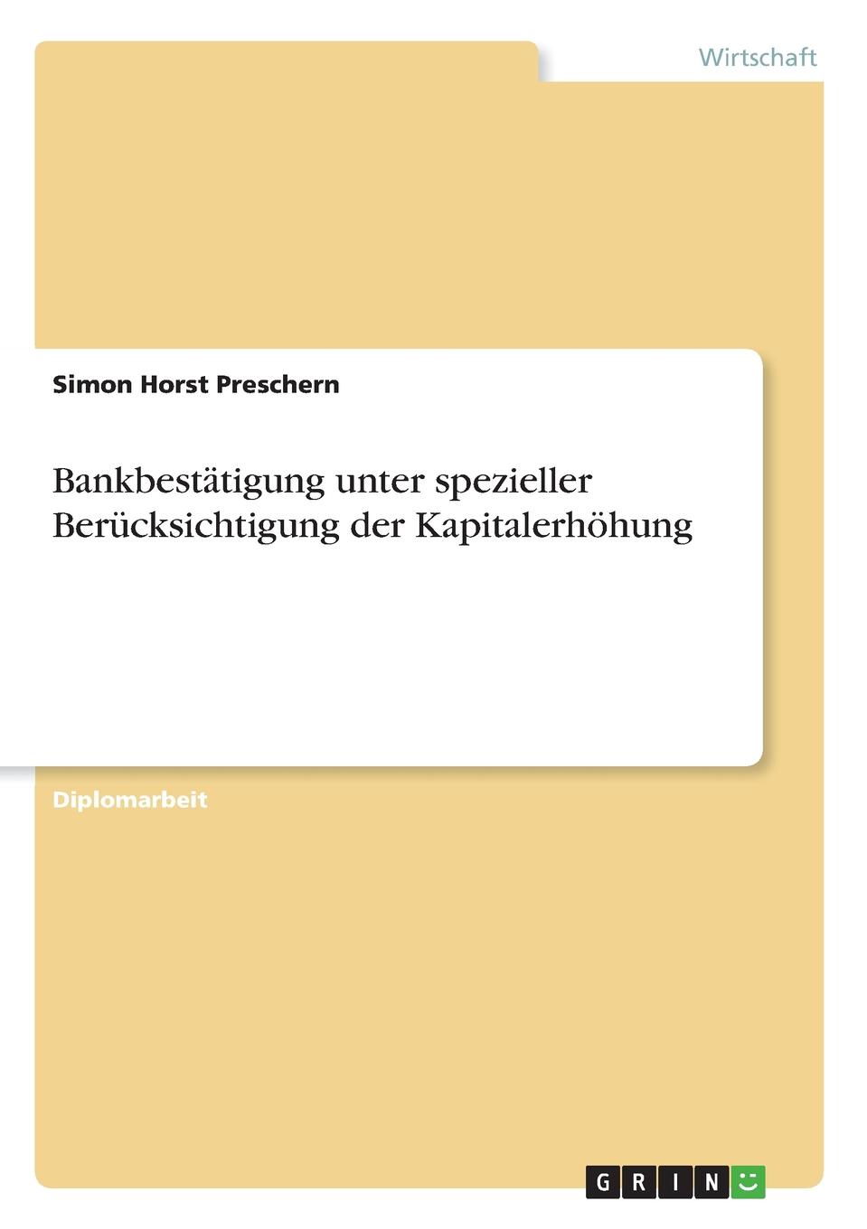 фото Bankbestatigung unter spezieller Berucksichtigung der Kapitalerhohung