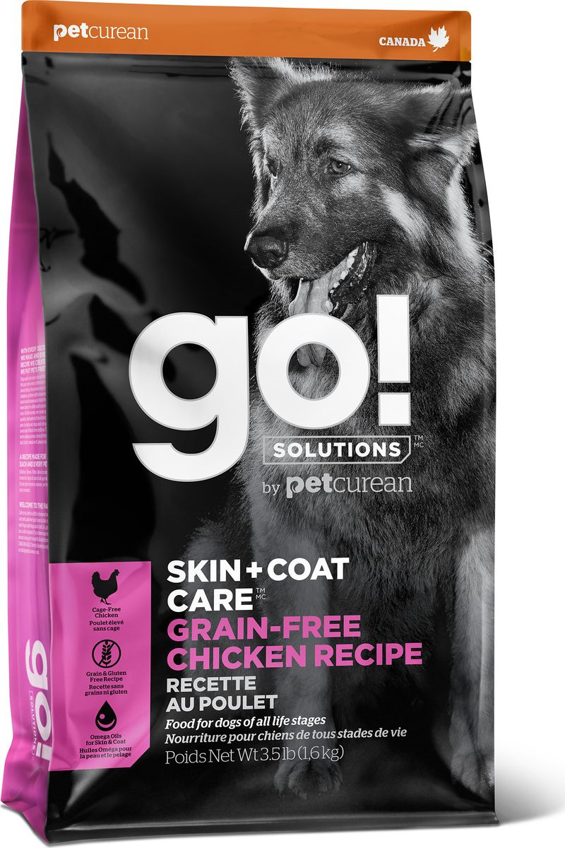 Корм сухой Go! Natural Holistic Skin+Coat Care, с цельной курицей ...