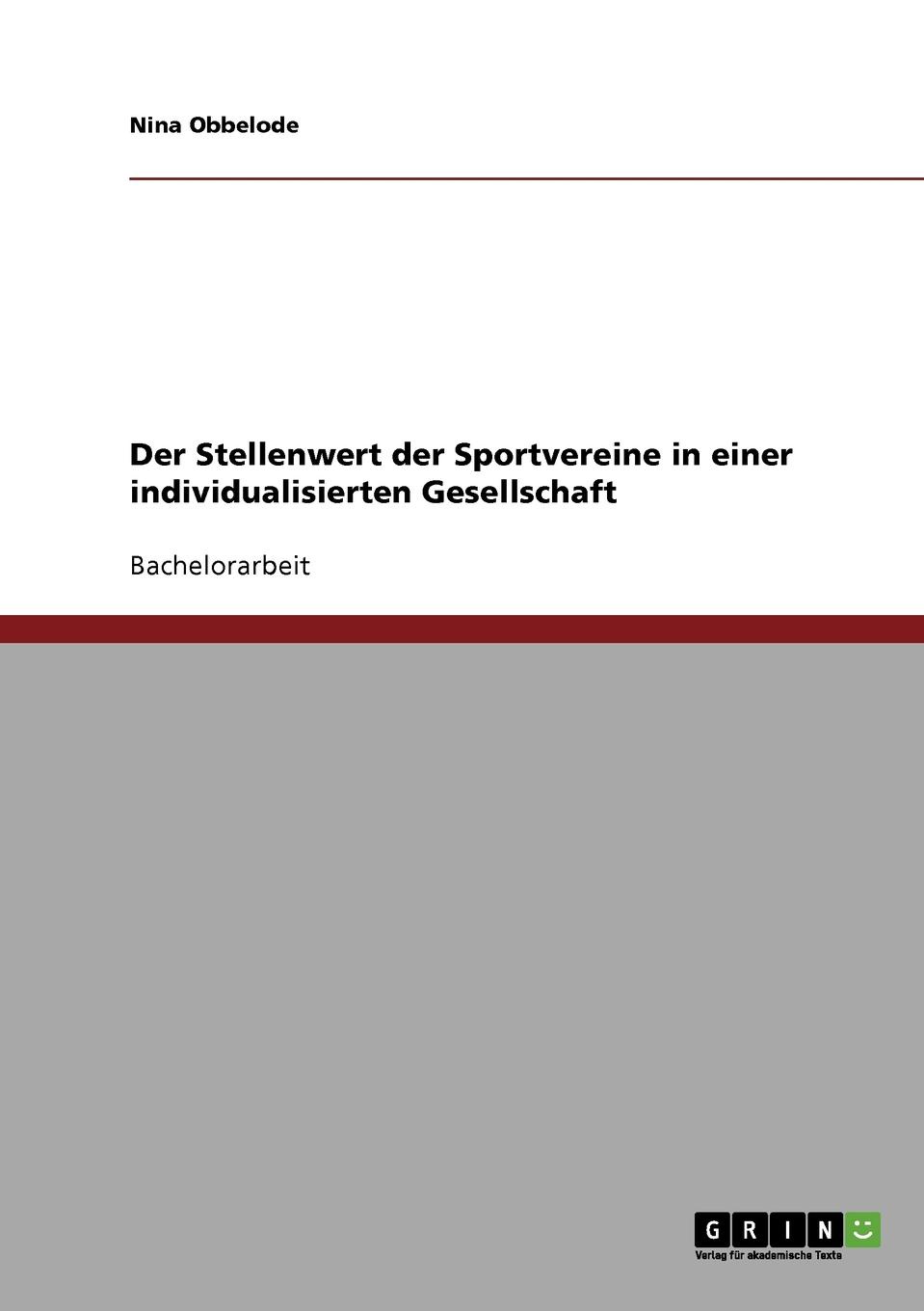 Der Stellenwert der Sportvereine in einer individualisierten Gesellschaft