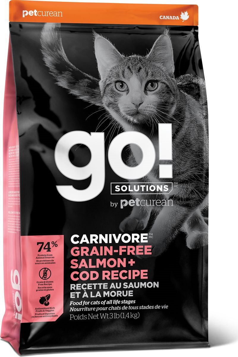 фото Корм сухой Go! Natural Holistic Carnivore, с лососем и треской, беззерновой, для котят и кошек, 7,26 кг