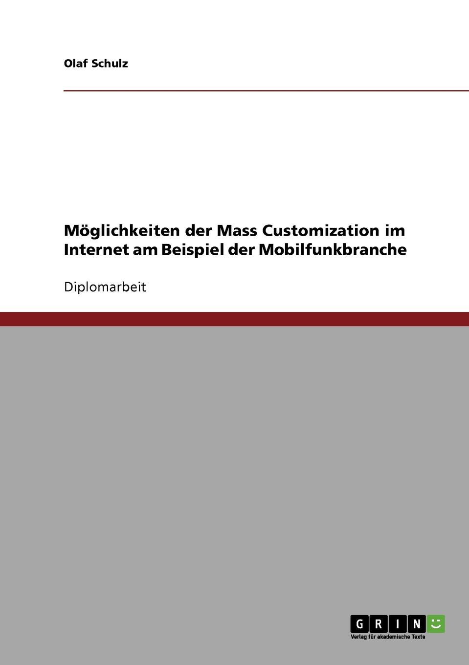 фото Moglichkeiten der Mass Customization im Internet am Beispiel der Mobilfunkbranche