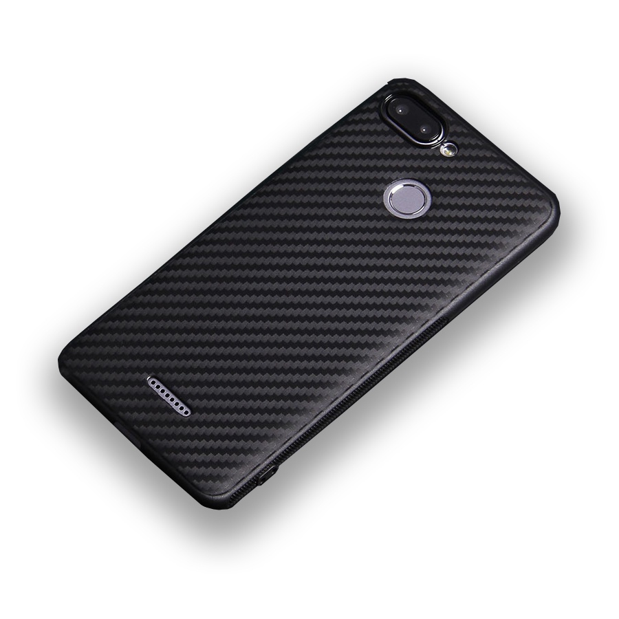 Чехол для сотового телефона ТПУ под карбон для Xiaomi Redmi 6, черный