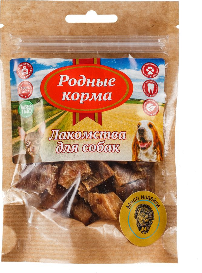 фото Лакомство Родные Корма Мясо индейки, сушеное в печи, для собак, 30 г