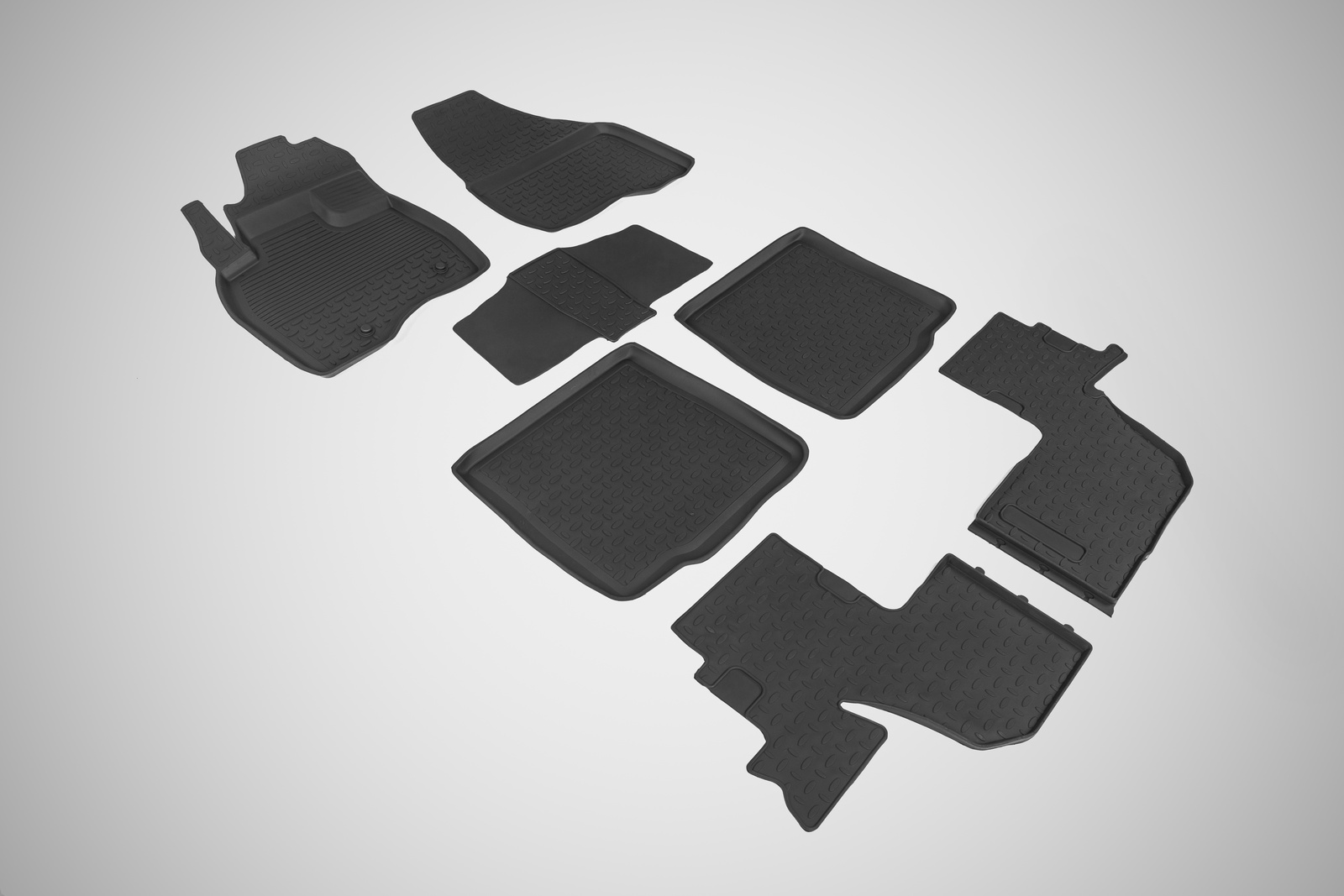Коврики в салон автомобиля Seintex Резиновые коврики с высоким бортом для Ford Explorer Sport (3,5л) V 2015-н.в. (узкая площадка под левую ногу)