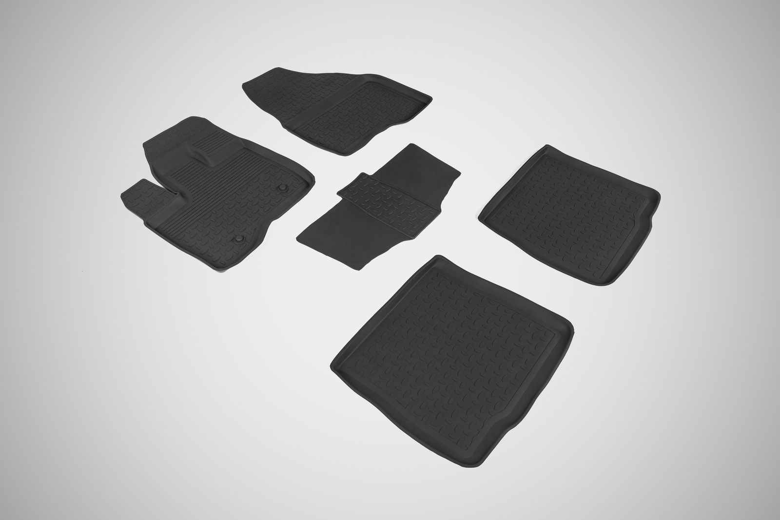 Коврики в салон автомобиля Seintex Резиновые коврики с высоким бортом для Ford Explorer V (до 3,5л) 2010-2015 (широкая площадка под левую ногу)