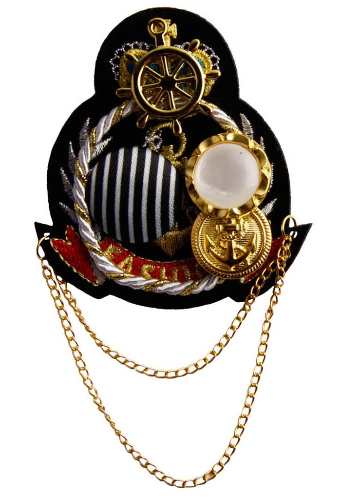 фото Брошь бижутерная Антик Хобби Брошь-орден в морском стиле, Бижутерный сплав, Композитный материал, черный, золотой, красный, белый