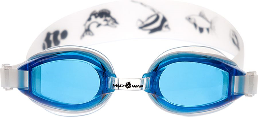 Очки для плавания детские MadWave Coaster Kids, M0415 01 0 04W, голубой, белый