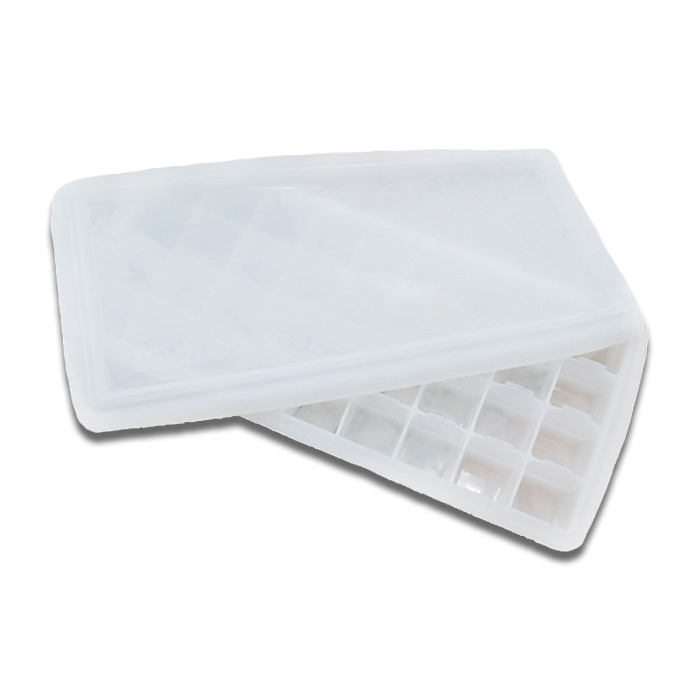 фото Силиконовая форма для льда с крышкой, белая, гибкая, 36 кубиков, 24х13х4 см Kitchen angel