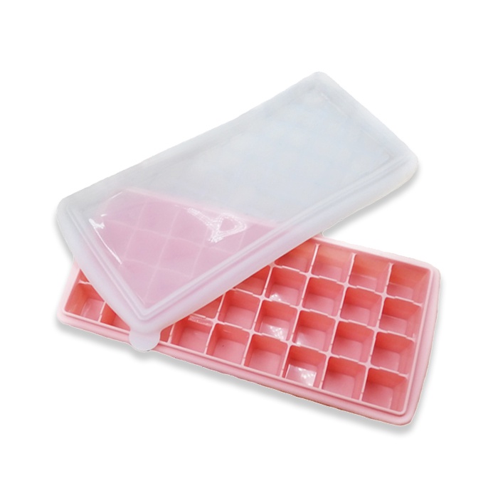 фото Силиконовая форма для льда с крышкой, розовая, гибкая, 36 кубиков, 24х13х4 см Kitchen angel