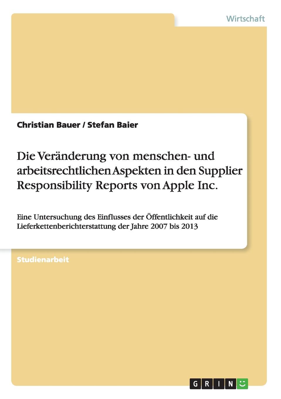 фото Die Veranderung von menschen- und arbeitsrechtlichen Aspekten in den Supplier Responsibility Reports von Apple Inc.