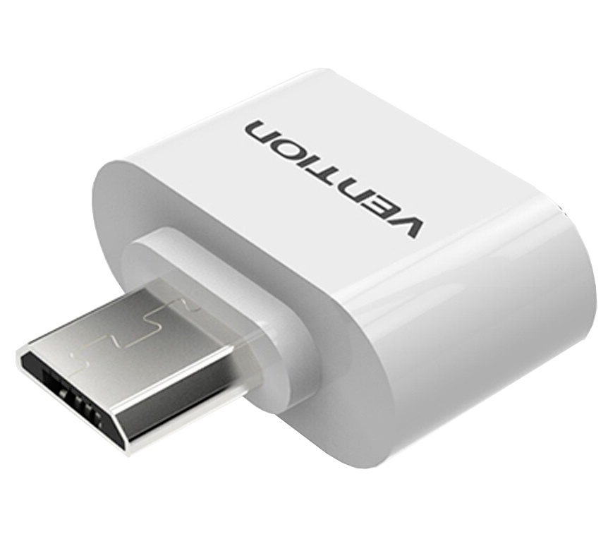 Адаптер-переходник OTG Vention VAS-A07 Micro USB To USB OTG Mini Adapter 2.0, белый