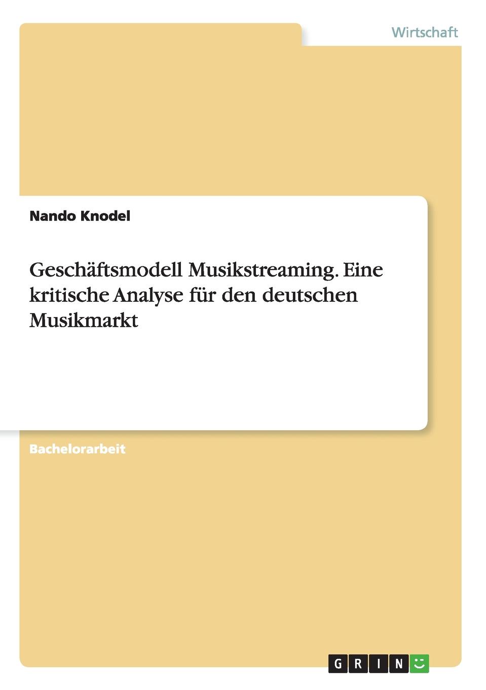 фото Geschaftsmodell Musikstreaming. Eine kritische Analyse fur den deutschen Musikmarkt