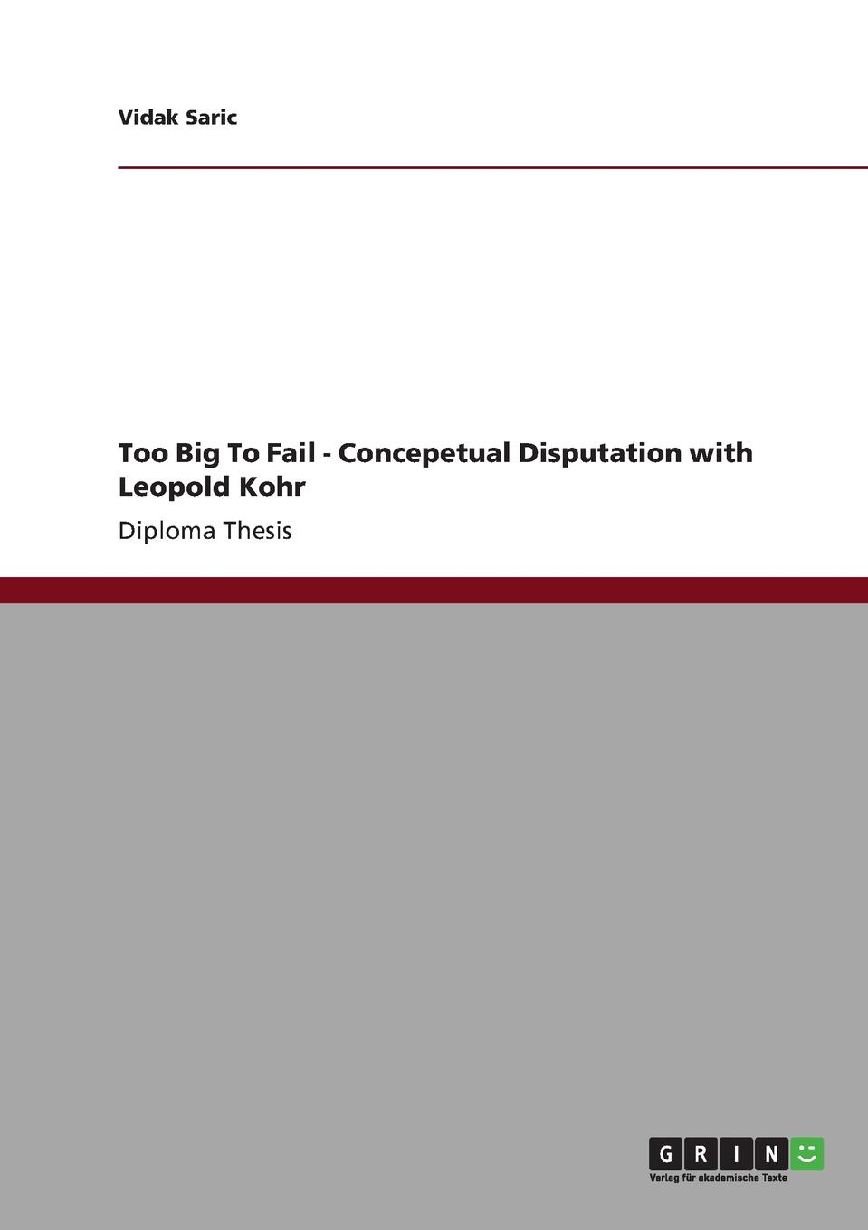 фото Too Big To Fail - Concepetual Disputation with Leopold Kohr