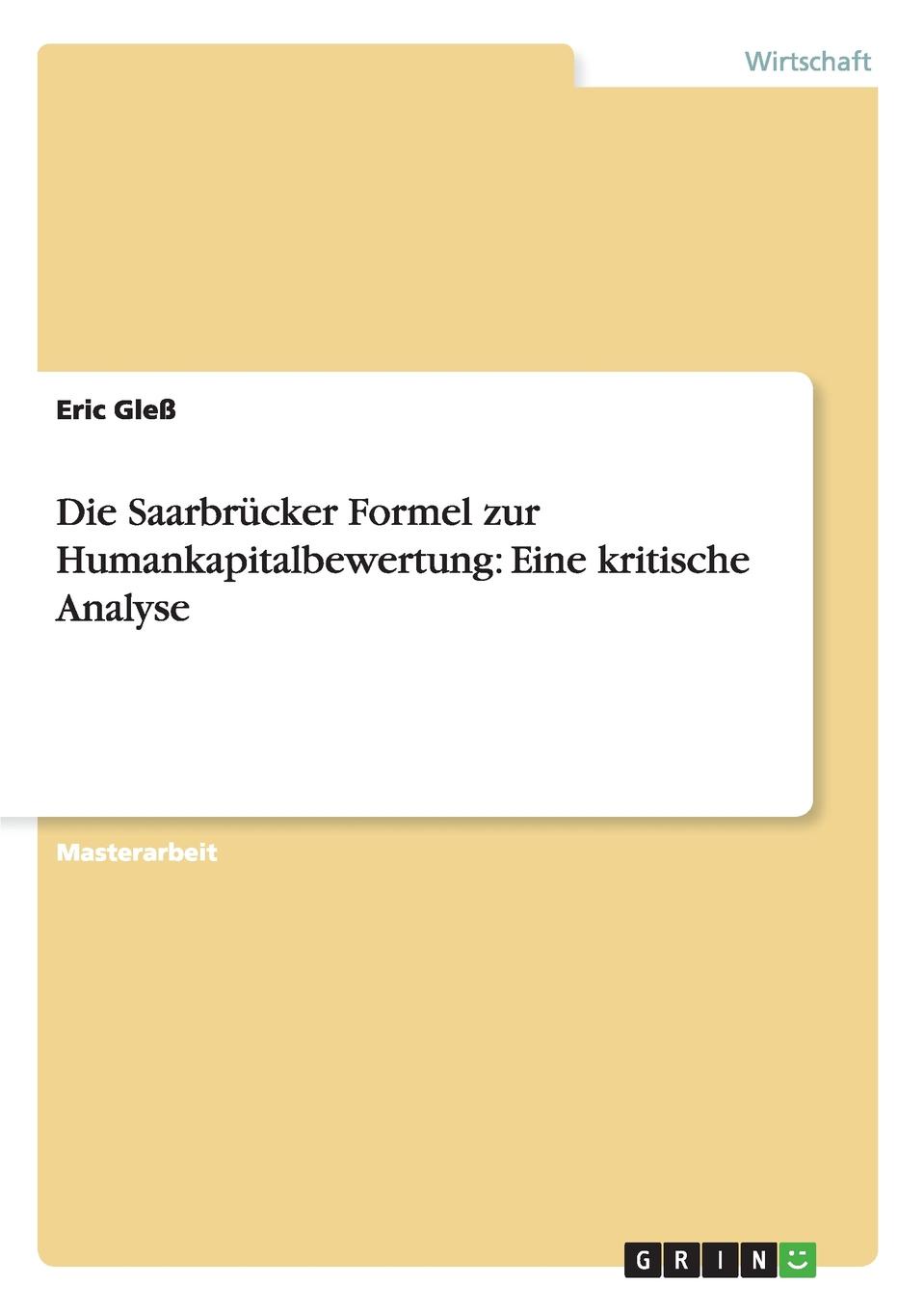 фото Die Saarbrucker Formel zur Humankapitalbewertung. Eine kritische Analyse