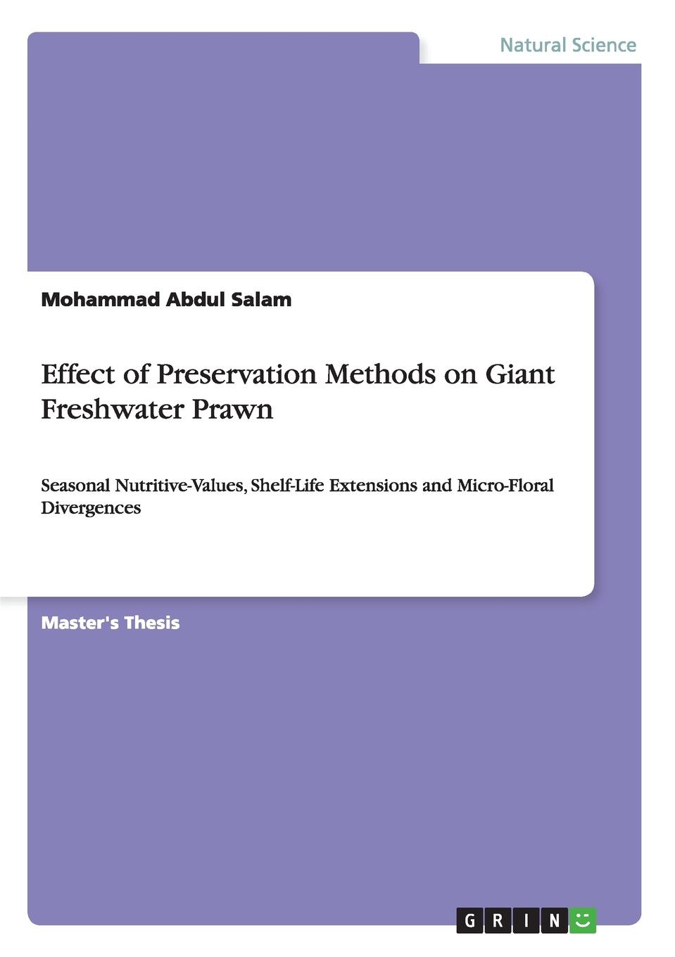 Effect of Preservation Methods on Giant Freshwater Prawn