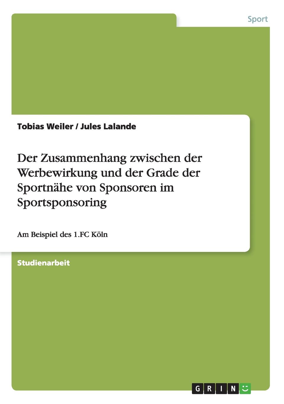 фото Der Zusammenhang zwischen der Werbewirkung und der Grade der Sportnahe von Sponsoren im Sportsponsoring