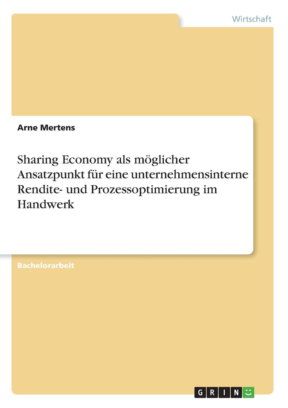 фото Sharing Economy als moglicher Ansatzpunkt fur eine unternehmensinterne Rendite- und Prozessoptimierung im Handwerk