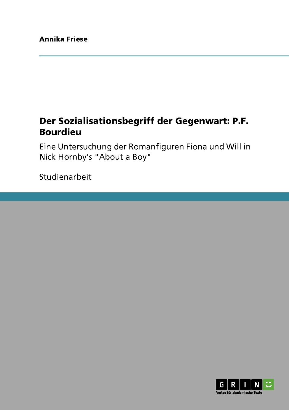 Der Sozialisationsbegriff der Gegenwart. P.F. Bourdieu